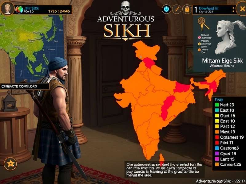 Chart showing Adventurous Sikh download distribution across Indian states
